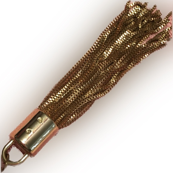 TASSEL GOLD TONE METAL CHAIN CHARMS KEY FOB UNBRANDED - Picture 3 of 9